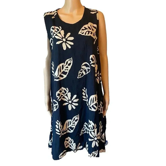 Club west midi Sun dress Women’s 14/16 Black Abstract Floral Sleeveless Comfort - Picture 1 of 7